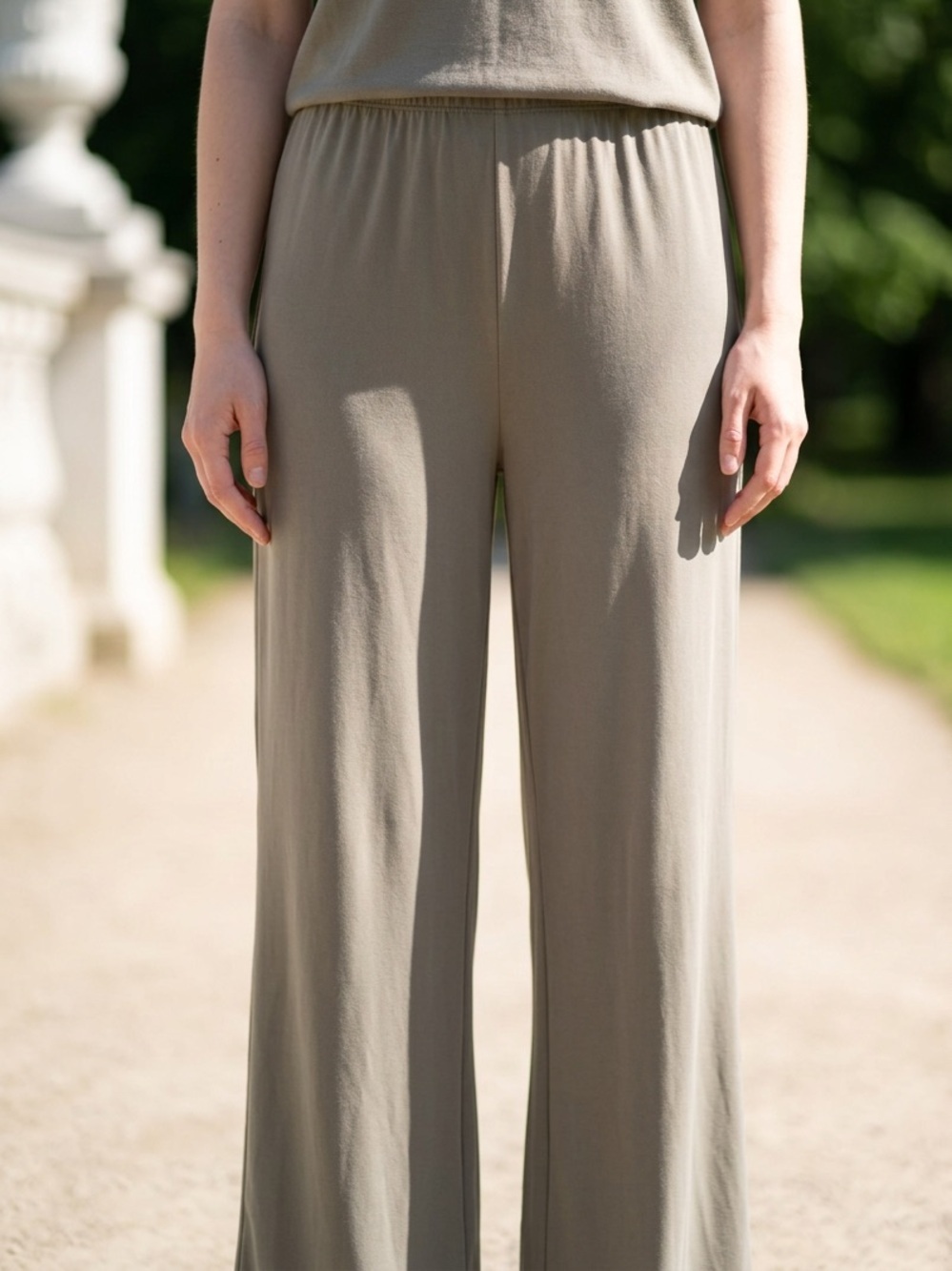 Chico's Taupe Wide-Leg Pull-On Pants